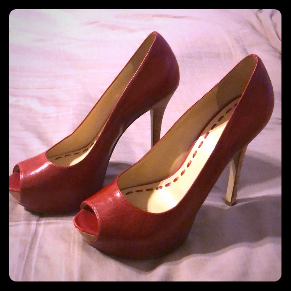 Enzo Angiolini Red Platform Heels